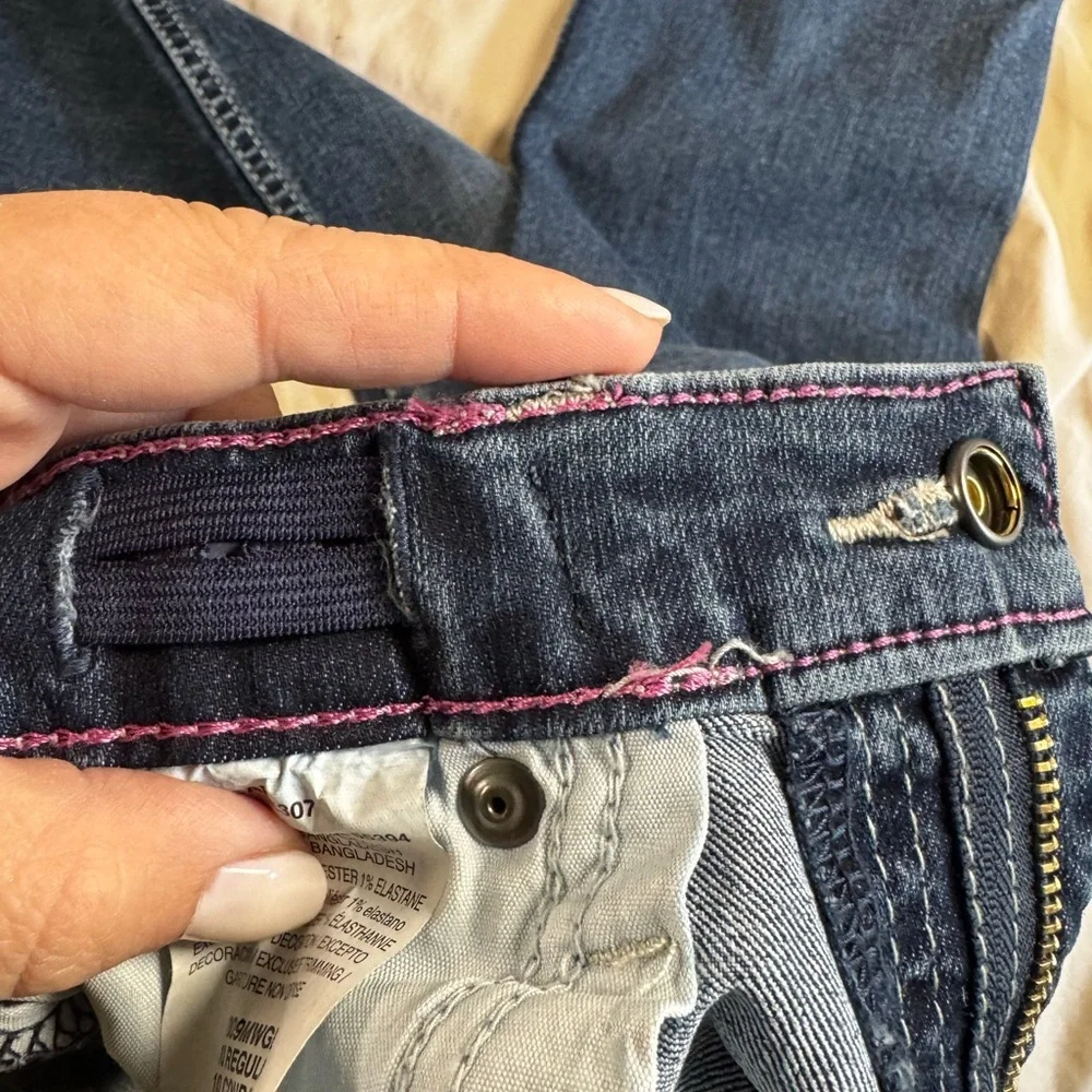 NWOT Wrangler Girls Dark Blue Denim Jeans Size 10 Regular Adjustable Waist